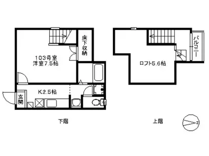 POLARIS CITYII(1K/1階)の間取り写真