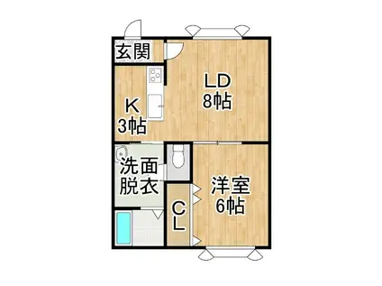 グラニータ(1LDK/2階)の間取り写真