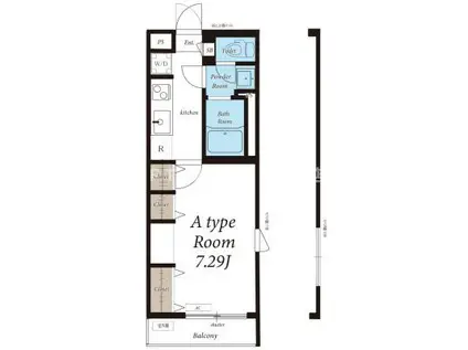 リブリ・メルシャン夏見(1K/3階)の間取り写真