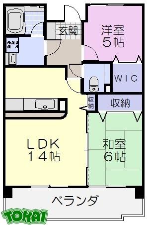 CENTURY HIGHLANDイースト(2LDK/1階)の間取り写真