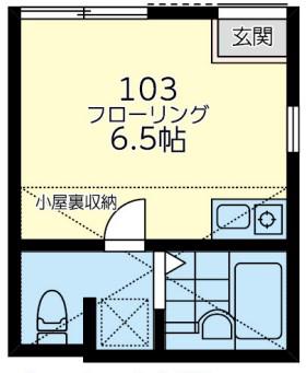 ユナイト戸部メルボルンの杜(ワンルーム/1階)の間取り写真