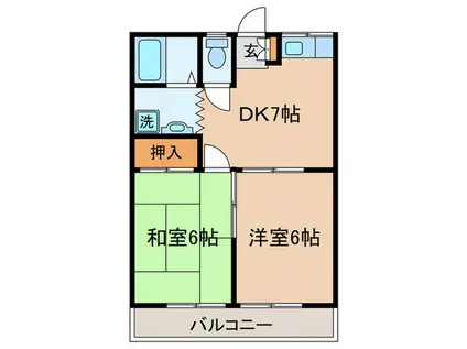 神宮ヴィレッジ・A(2DK/2階)の間取り写真