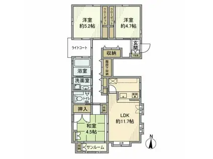 恵比寿戸建(3LDK/1階)の間取り写真