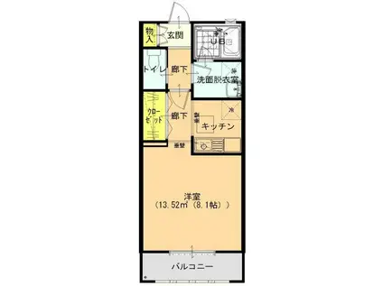 ヴィラ・イシハラ(1K/2階)の間取り写真