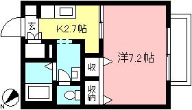小田急線 町田駅 徒歩20分 2階建 築23年(1K/2階)の間取り写真