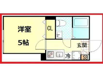 シーエフジオーレ小岩ウエスト(1K/1階)の間取り写真