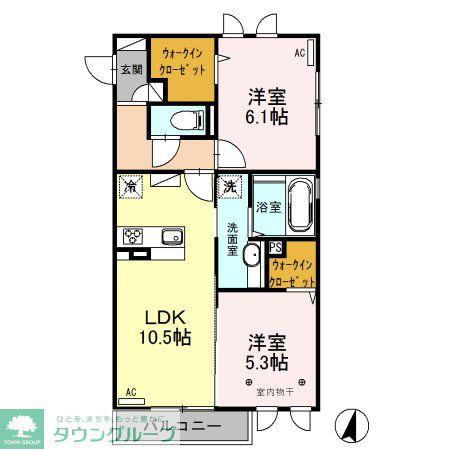 CONFORT(2LDK/3階)の間取り写真