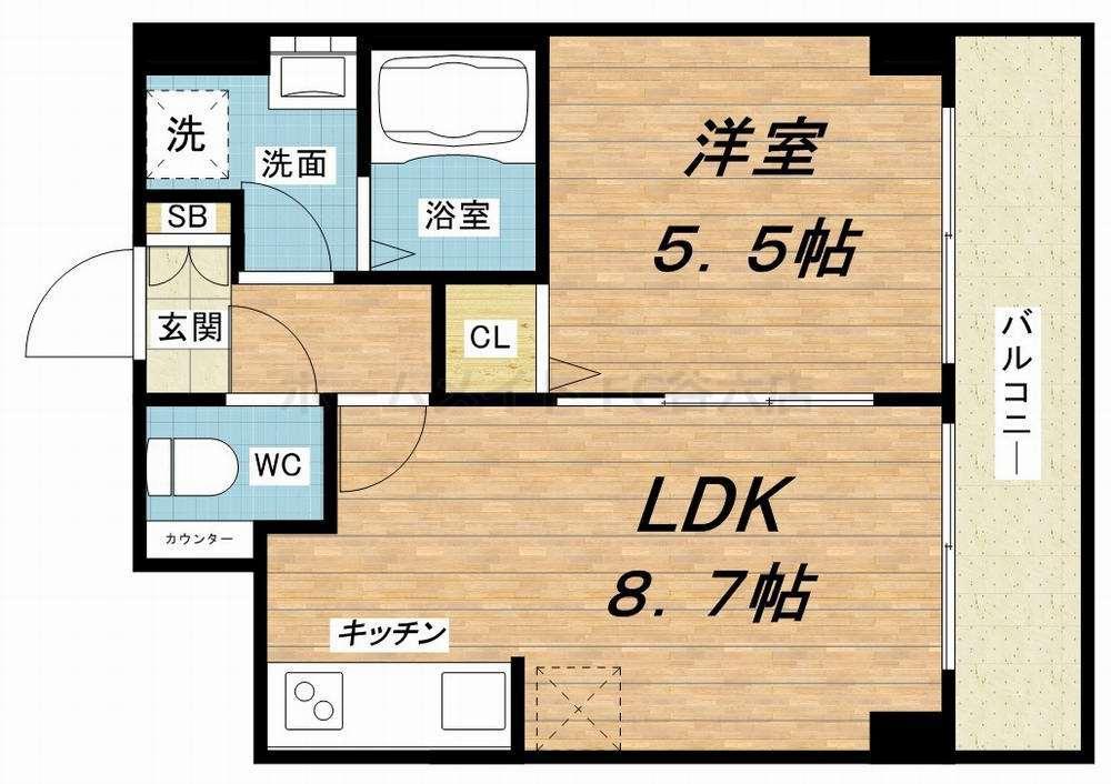サンレムート新大阪イーストII(1LDK/2階)の間取り写真