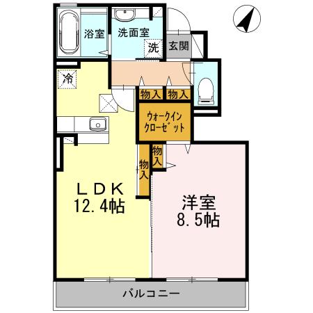 アゼリアコートⅢ(1LDK/1階)の間取り写真