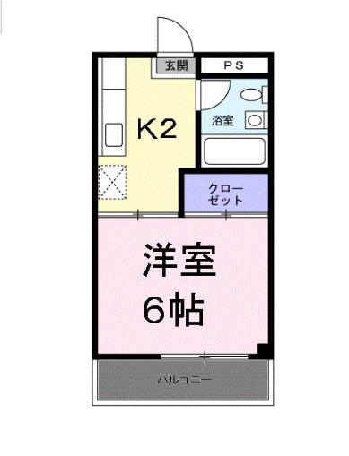 光ハイツ・杉本(1K/2階)の間取り写真