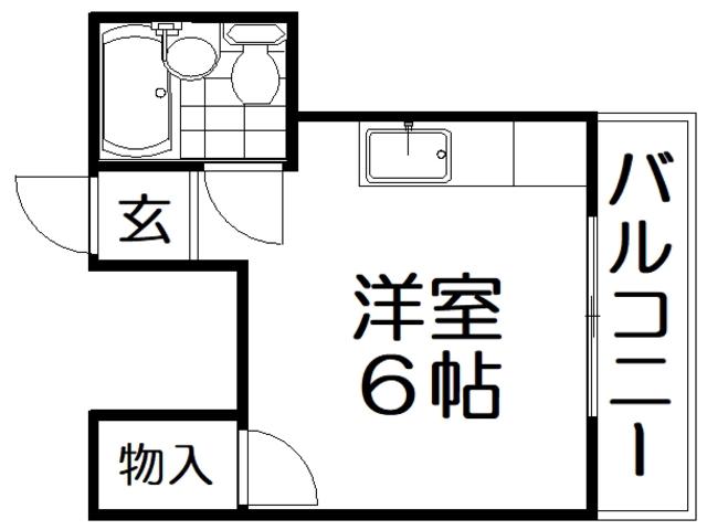 レスターテII(ワンルーム/3階)の間取り写真