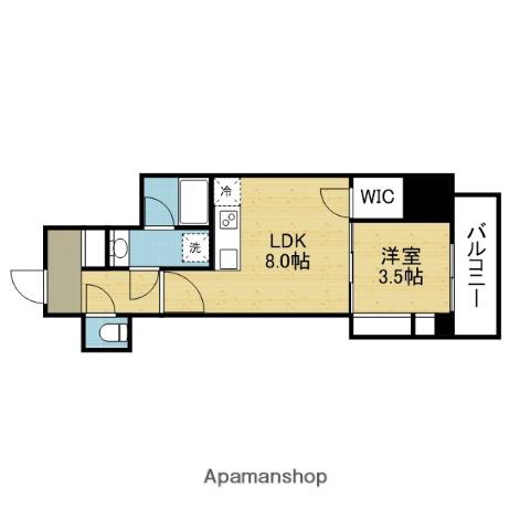アーバネックス谷町四丁目(1LDK/7階)の間取り写真
