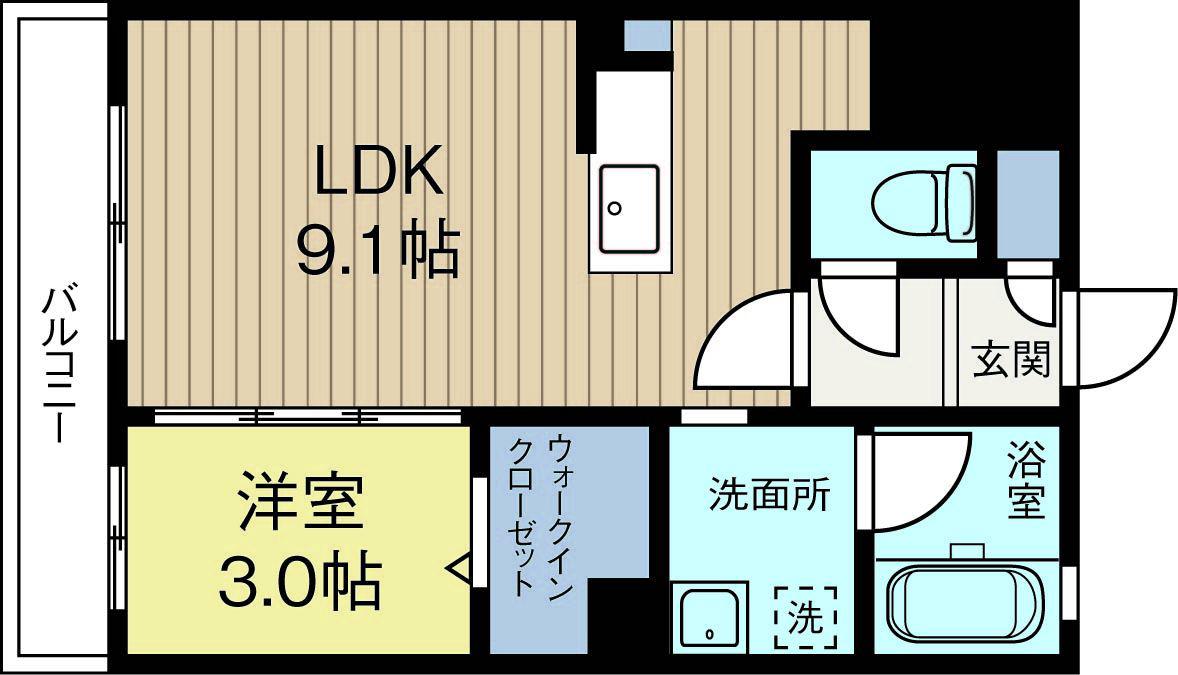 グランパーク平尾(1LDK/7階)の間取り写真