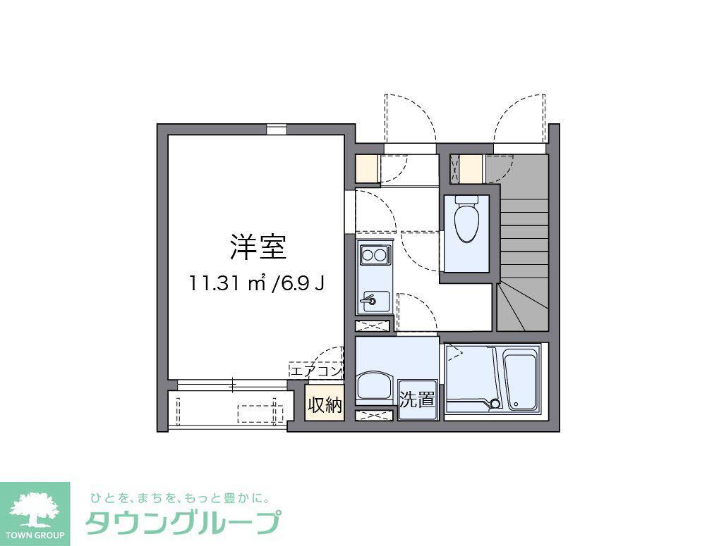 クレイノOTANI IV(1K/1階)の間取り写真