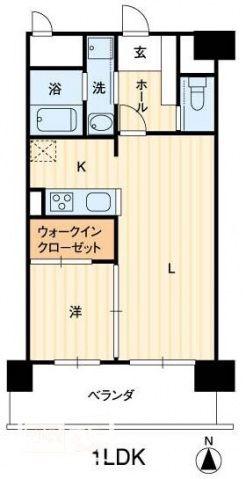 アルファレガロ高松駅前(1LDK/9階)の間取り写真