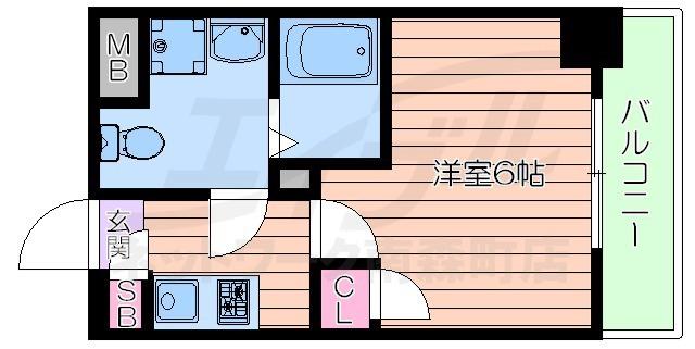 プレサンス天満ステーションフロント(1K/10階)の間取り写真