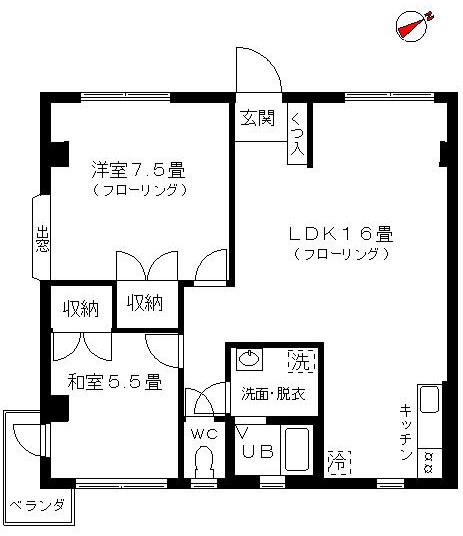 プラザ井の頭(2LDK/3階)の間取り写真