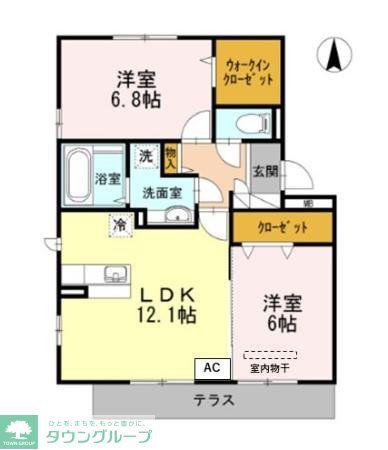マジェスティックアン Ⅰ(2LDK/1階)の間取り写真