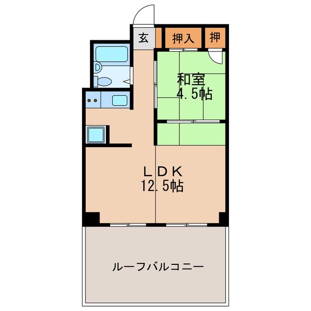 第4菊屋ビル(1LDK/2階)の間取り写真