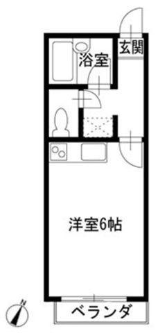 プチメゾンたま(ワンルーム/3階)の間取り写真