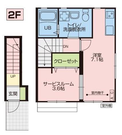 グランディール本通(ワンルーム/2階)の間取り写真