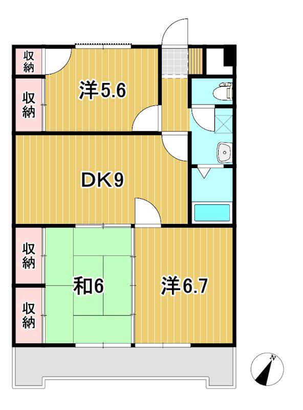 三協ビル(3DK/4階)の間取り写真