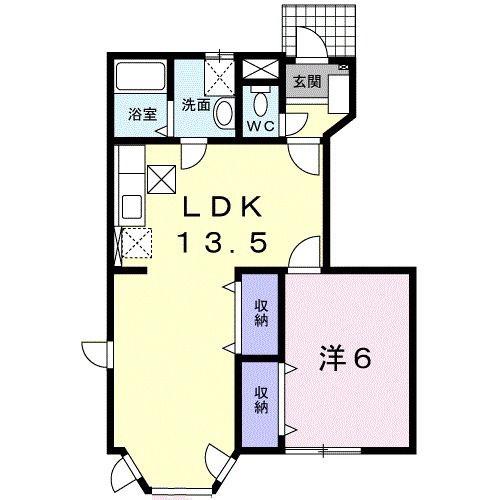 サンヒルズ生桑台 II(1LDK/1階)の間取り写真