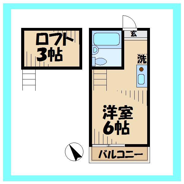 リバーハイツ(ワンルーム/1階)の間取り写真