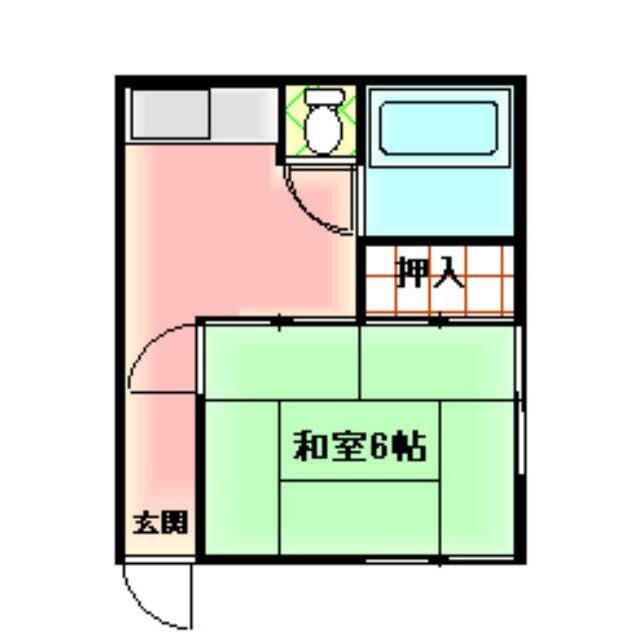 永沢荘(1DK/2階)の間取り写真