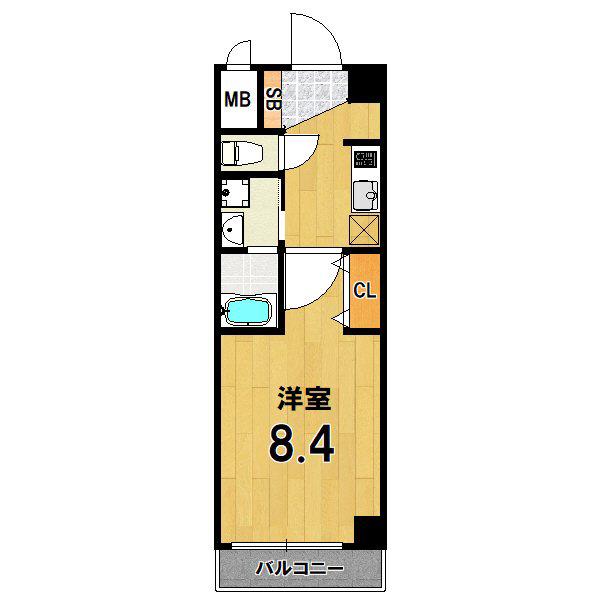 エスカーサ京都西陣(1K/2階)の間取り写真