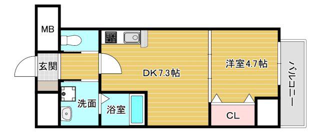 グランビア深井(1DK/3階)の間取り写真