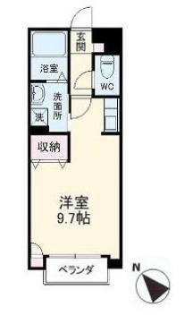 サンライク和田町(1K/1階)の間取り写真