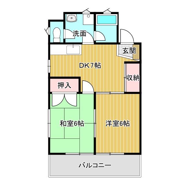 鈴木ビル(2DK/3階)の間取り写真