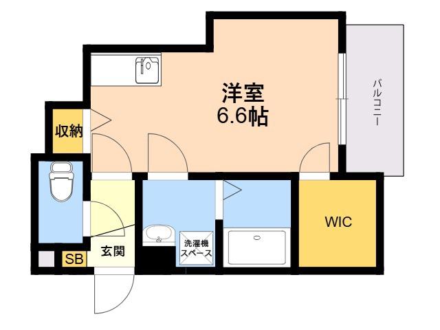 NINE TREE千歳(ワンルーム/2階)の間取り写真
