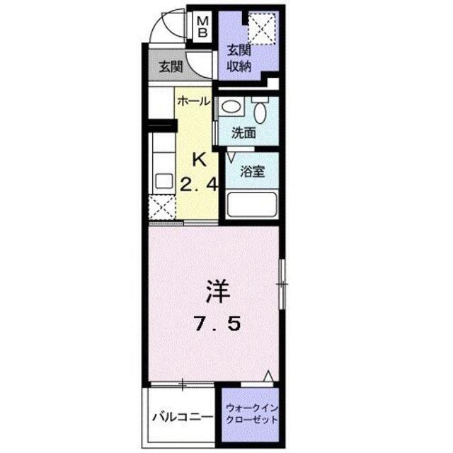 ルリアン追分町(1K/3階)の間取り写真