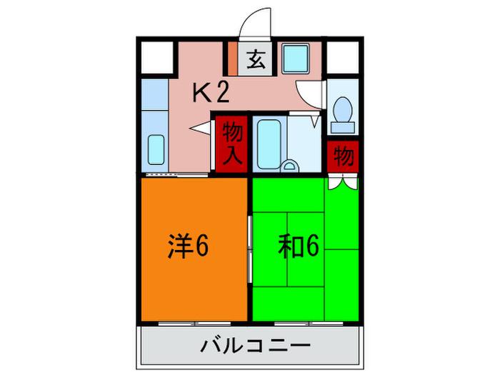 阿部ビル(2K/4階)の間取り写真