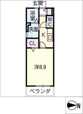 LAPEX(1K/2階)の間取り写真