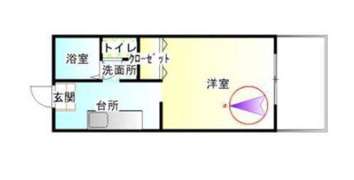 クレールメゾンC棟(1K/2階)の間取り写真