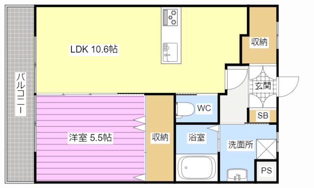リ・パーチェ(1LDK/1階)の間取り写真