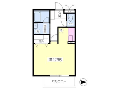 ローズガーデンMII(ワンルーム/1階)の間取り写真