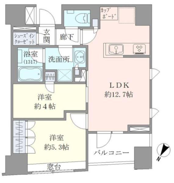 ブリリア日本橋三越前(2LDK/6階)の間取り写真