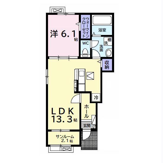 エクセレント アークII(1LDK/1階)の間取り写真