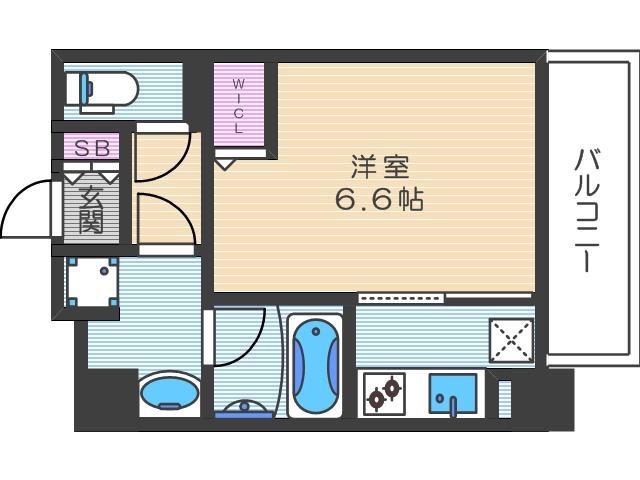 ミラージュパレス北梅田(1K/7階)の間取り写真