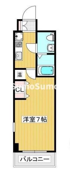 マロワール神戸(1K/2階)の間取り写真