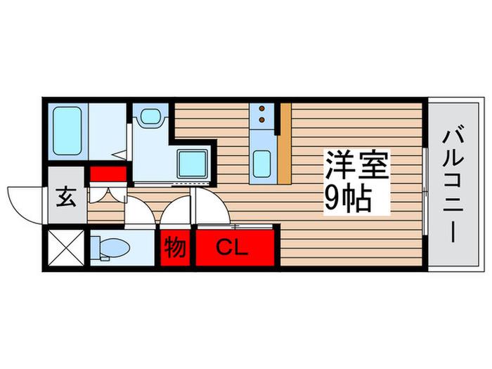 コートウィッシュ(ワンルーム/2階)の間取り写真