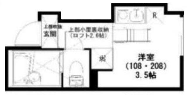 プライムテラス南林間II(ワンルーム/2階)の間取り写真