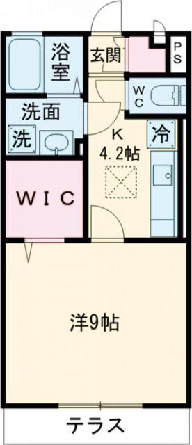 リジエールユー(1K/1階)の間取り写真