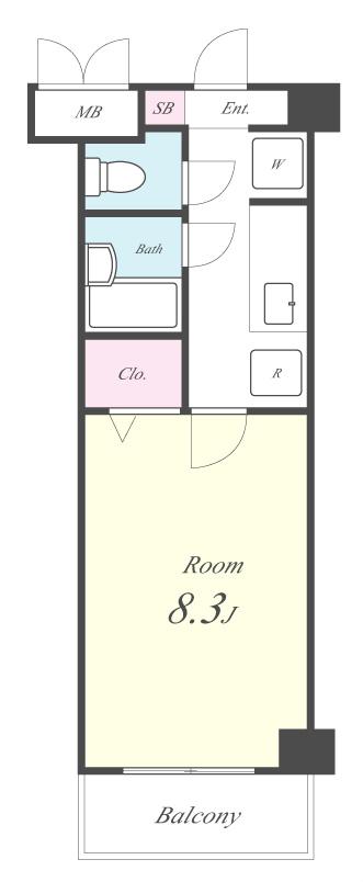 FOURSEASONS(1K/2階)の間取り写真