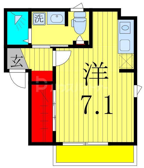 クレア市川南(ワンルーム/3階)の間取り写真