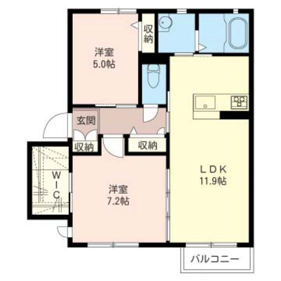 ラソ アレグリア(2LDK/2階)の間取り写真